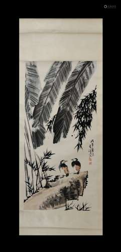 Li Kuchan, Flowers and Birds Vertical-Hanging Painting
