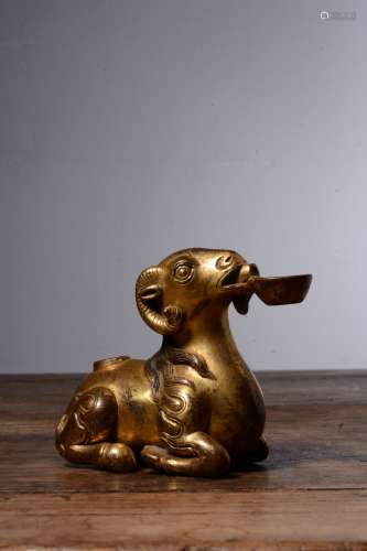 The Qing Dynasty, Sheep Design Gilded Bronze Ornament