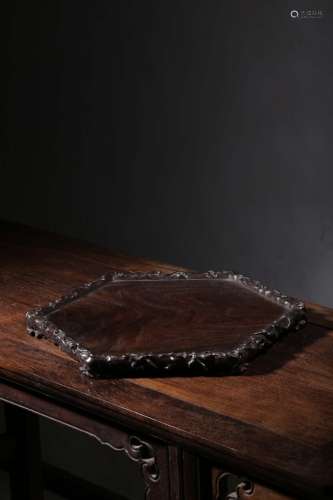 The Republic of China Period, Red Sandalwood Hexagon Tea Tray