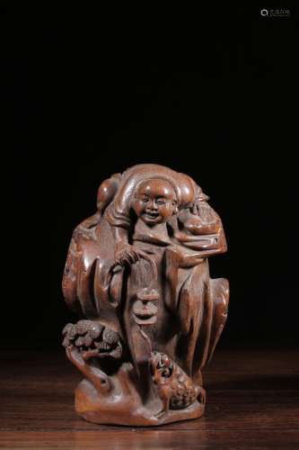 The Republic of China Period, Golden Toad Bamboo Sculpture Ornament