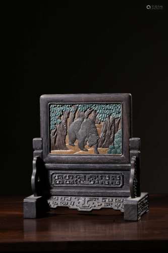 The Qing Dynasty, Santos Rose Wood  Table Plaque