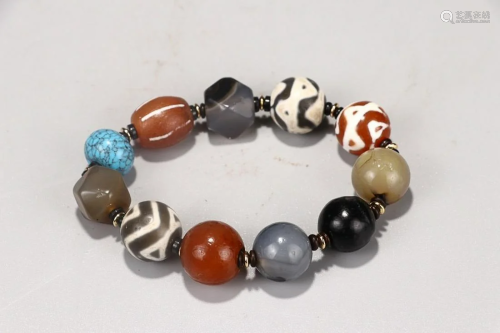 AGATE BEADED BRACELET