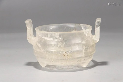 CRYSTAL TRIPOD CENSER WITH HANDLES