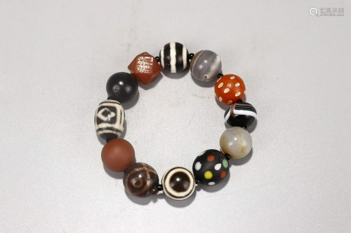 AGATE BEADED BRACELET