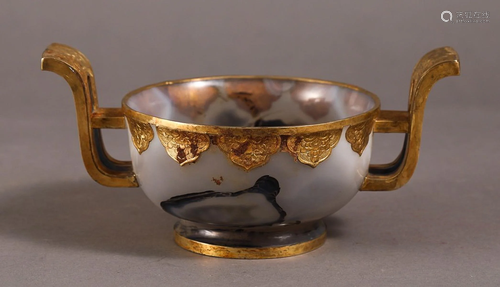 GOLD INSET AGATE BOWL