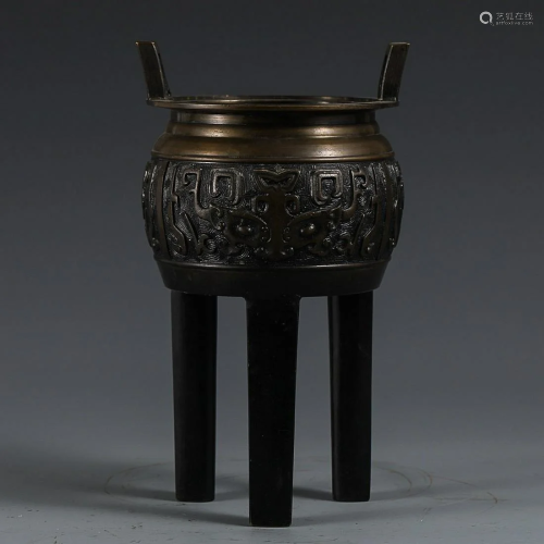 COPPER ALLOY CENSER CAST WITH BEAST