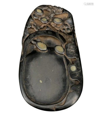 DUAN INKSTONE CARVED WITH GRAPES