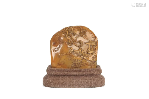 TIANHUANG STONE SEAL CARVED WITH FIGURE STORY