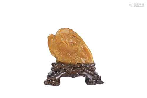 TIANHUANG STONE ORNAMENT CARVED WITH WARRIOR