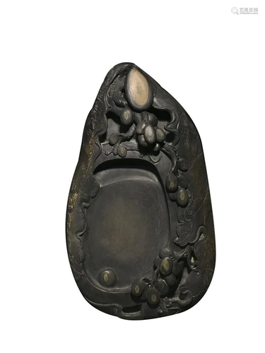 DUAN INKSTONE CARVED WITH GRAPES