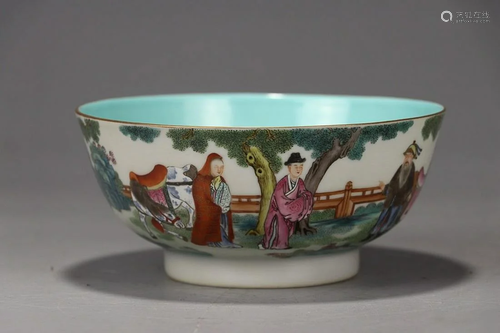 FAMILLE ROSE 'FIGURE STORY' BOWL