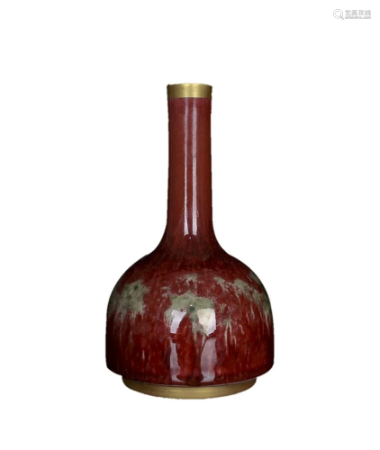 RED GLAZED ZUN VASE