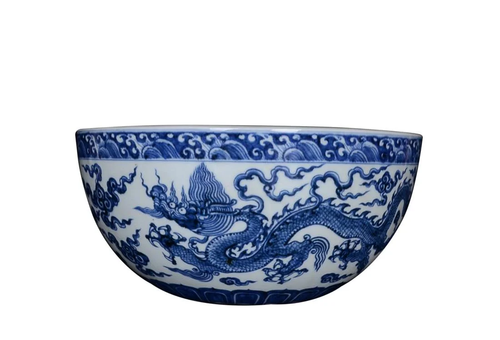 BLUE & WHITE 'DRAGON' BOWL