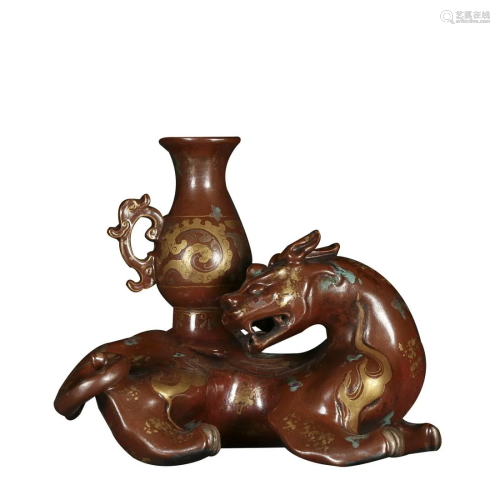 BROWN GLAZED ORNAMENT OF PIXIU