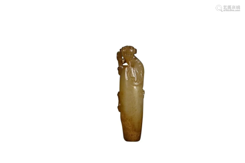 HETIAN JADE TOGGLE CARVED WITH CHILONG