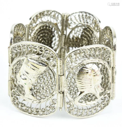 Vintage Egyptian Revival Filigree Bracelet