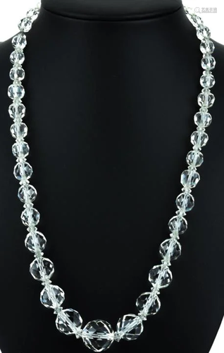 Antique Art Deco Graduated Crystal Beads on Chain