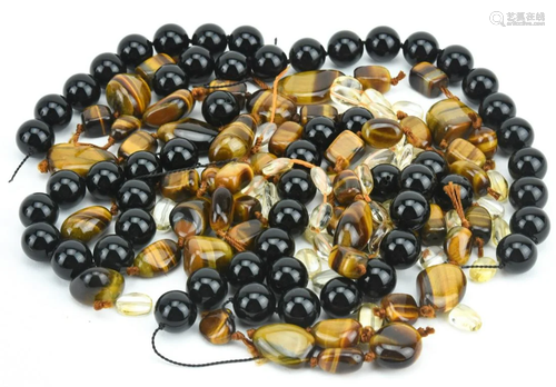 Collection Of Beads - Citrine Onyx & Tiger's Eye