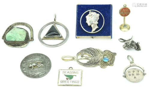 Collection Of Sterling Silver & Enamel Charms