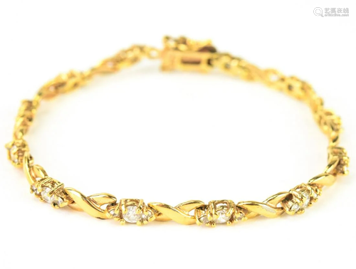 Vintage Gold Over Sterling Silver Tennis Bracelet