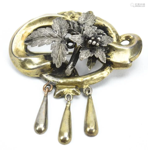 Antique 19th C Silver Dutch Brooch