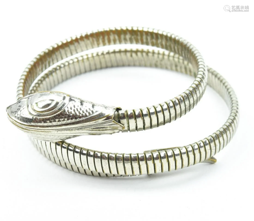 Vintage Coiled Snake Bangle Bracelet