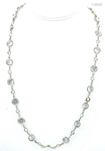 Bezel Set Pools of Light Style Paste Necklace