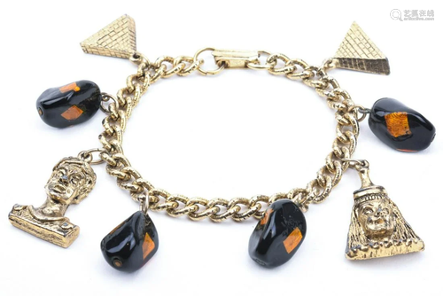 Vintage Julius Caesar/Cleopatra Charm Bracelet