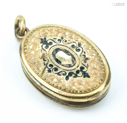 Antique 19th C Yellow Gold Locket Pendant