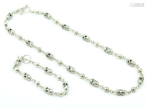 Sterling Silver Necklace & Bracelet Set