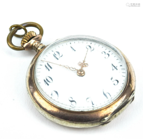 Antique 800 Silver Faith Hope Charity Pocket Watch