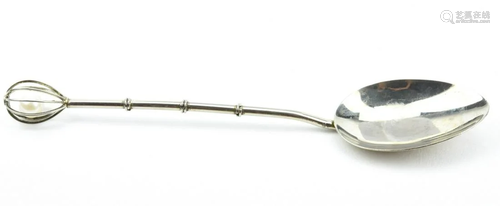 Sterling Silver & Pearl Bar Spoon w Drink Stir