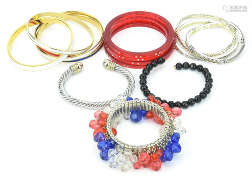 Group Vintage Costume Jewelry Bangles & Bracelets