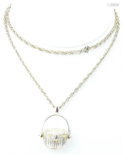 Nantucket Basket Necklace W Scrimshaw