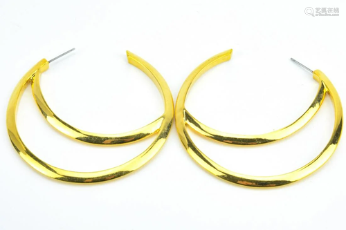 Pair Of Vince Camuto Gilt Metal Earrings