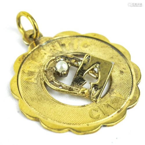 Vintage Atlantic City Good Luck Pendant / Charm