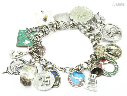 Vintage Sterling Silver Charm Bracelet