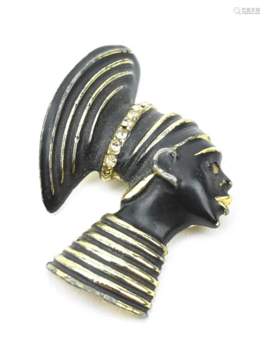 Vintage Costume Jewelry Blackamoor Brooch