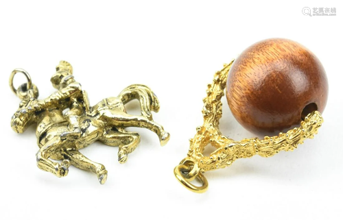 2 Charms Knight On Horseback & Spinner