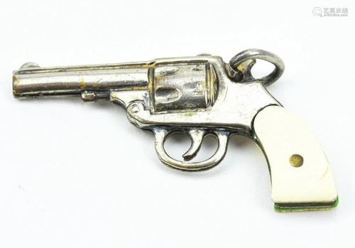 Vintage Silver Pistol Handgun Pendant Or Charm