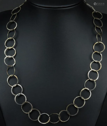 Modernist Handmade Sterling Necklace Chain