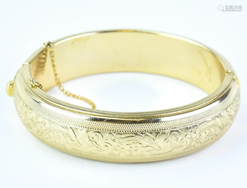 Antique Gold Filled Hinged Bangle Bracelet