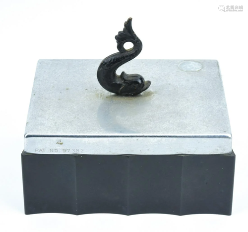 Antique Art Deco Dolphin Motif Jewelry Box