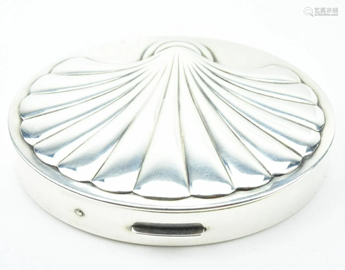 Art Deco Style Sterling Silver Makeup Compact