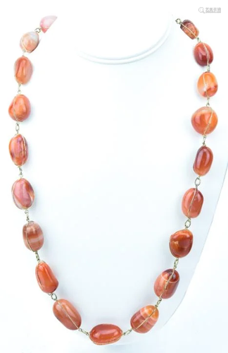 Vintage Handmade Banded Agate Necklace