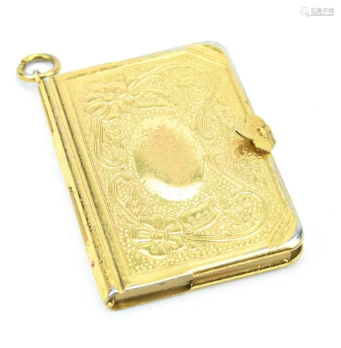 Antique Book Form Gold Filled Locket w Notepad