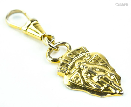 Vintage Italian Gucci Gilt Metal Logo Key Chain