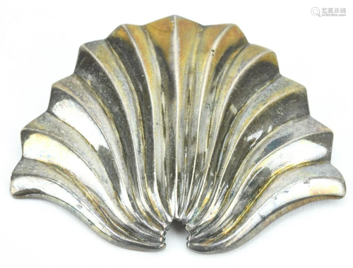 Estate Breakell Sterling Silver Shell Brooch