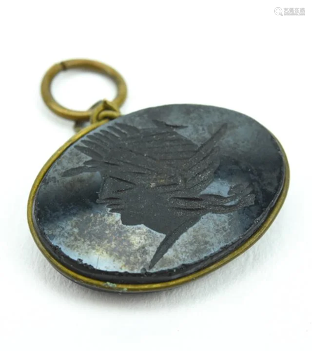 Antique 19th C Greco Roman Intaglio Pendant