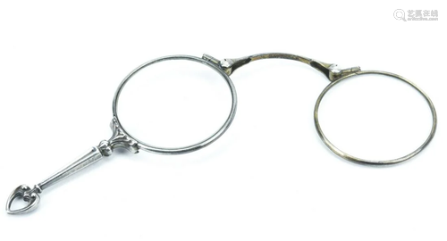 Antique 19th C Sterling Silver Lorgnette Glasses